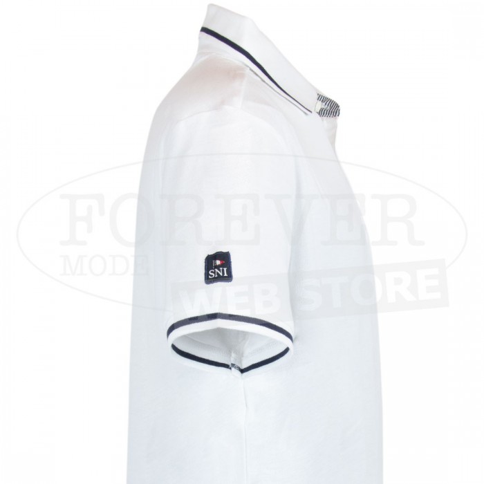 Polo uomo Scuola Nautica in cotone piquet con logo ricamato