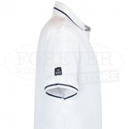 Polo uomo Scuola Nautica in cotone piquet con logo ricamato