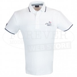 Polo uomo Scuola Nautica in cotone piquet con logo ricamato