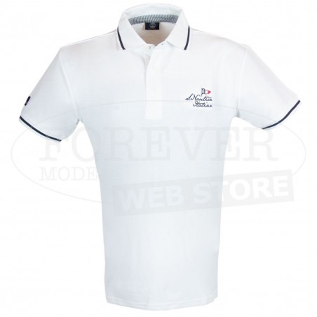 Polo uomo Scuola Nautica in cotone piquet con logo ricamato