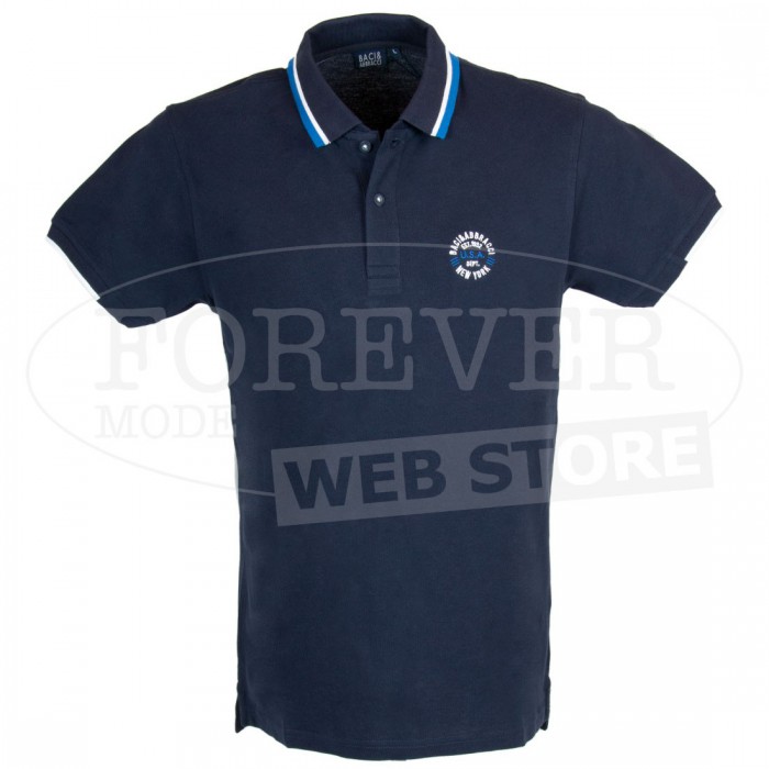 Polo uomo Baci & Abbracci con logo ricamato e stampa sul collo