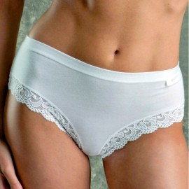 Slip donna Cotonella Midi in cotone invisibile con sgambature in pizzo