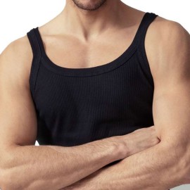 4 Canottiere uomo Oltremare spalla stretta in cotone a costina