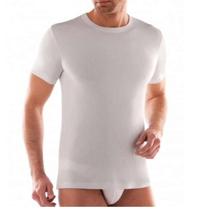 3 Maglie uomo Liabel manica corta a girocollo in caldo cotone felpato invernale