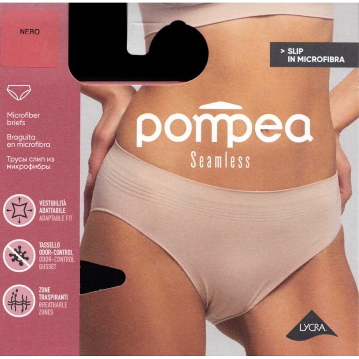 Slip donna Pompea in microfibra e lycra liscia senza cuciture