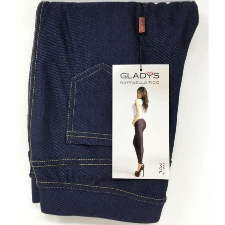 Leggings donna Gladys effetto jeans in caldo jersey felpato con tasche