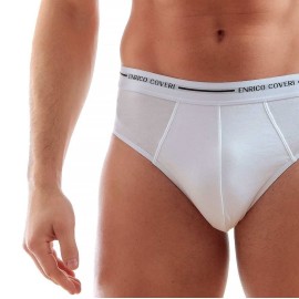 3 Slip uomo Enrico Coveri in cotone con elastico esterno logato 2