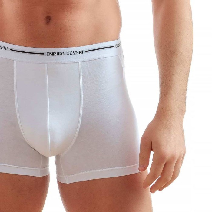 3 Boxer uomo Enrico Coveri in cotone con elastico esterno logato
