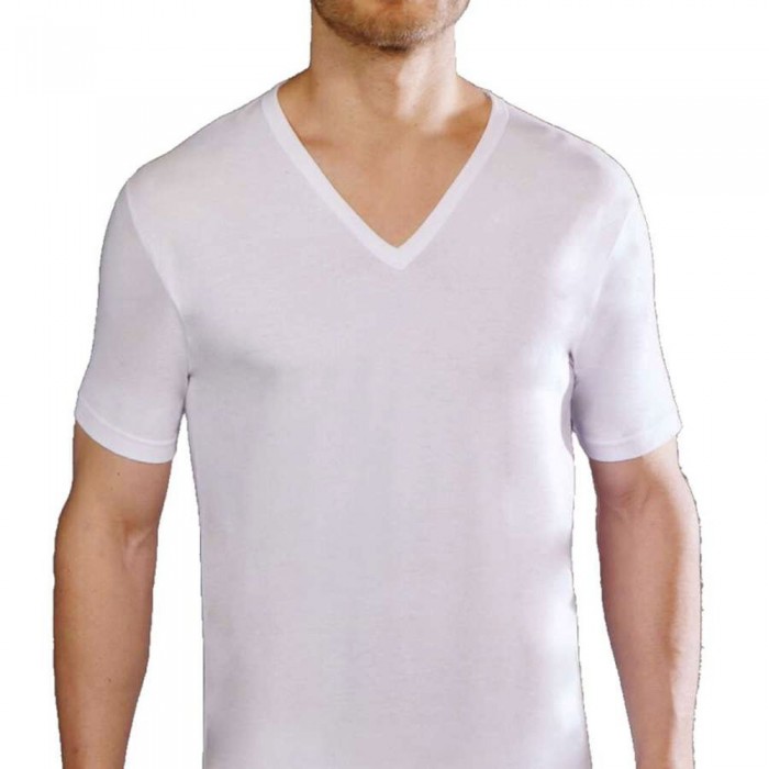 3 T-shirt uomo Liabel mezza manica in puro cotone, scollo a V