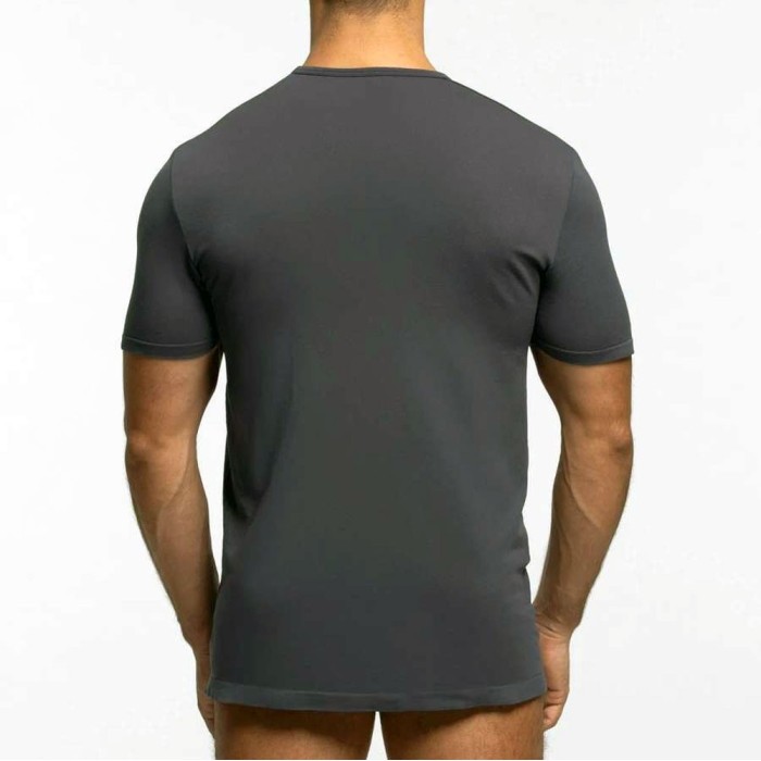 2 T-shirt uomo Pompea manica corta a girocollo in microfibra elasticizzata