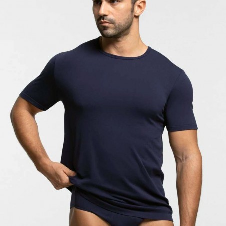 T-shirt uomo Pompea manica corta a girocollo in microfibra elasticizzata