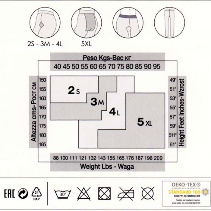 Collant donna Pezzini coprente 300 den 3D in caldo cotone con tassello