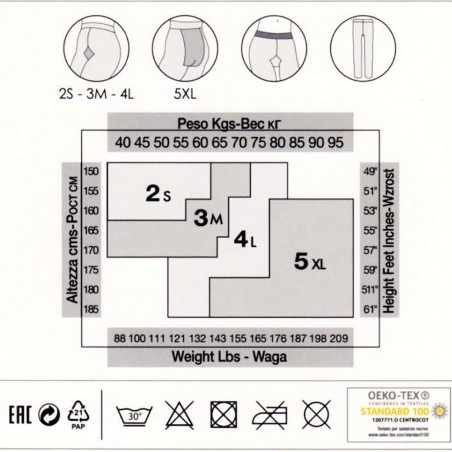 Collant donna Pezzini coprente 300 den 3D in caldo cotone con tassello