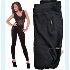 Leggings donna Gladys in caldo jersey felpato ad effetto orsetto all'interno