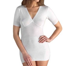 T-shirt donna Gicipi a manica corta in caldo misto lana con forma del seno