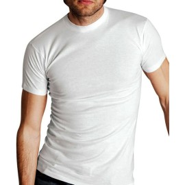 3 T-shirt uomo Moretta manica corta con girocollo alto in cotone comfort