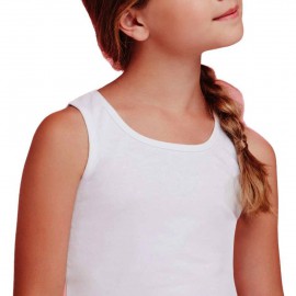 3 Canottiere bambina Ellepi a spalla larga in cotone elasticizzato aderente