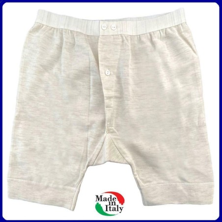 Mutanda uomo Gicipi gamba corta in misto lana costina liscia con apertura