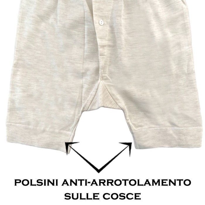 Mutanda uomo Gicipi gamba corta in misto lana costina liscia con apertura