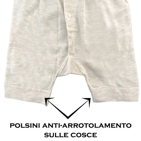 Mutanda uomo Gicipi gamba corta in misto lana costina liscia con apertura