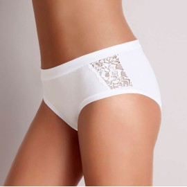 2 Slip donna Cotonella Midi in cotone comfort con inserti di pizzo