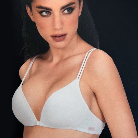 Reggiseno donna GMV in cotone senza ferretto con imbottitura preformata