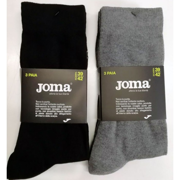 3 Paia di Calze uomo Joma corte tennis in cotone elasticizzato a maglia rasata