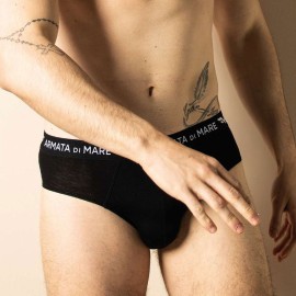 3 Slip uomo Armata di Mare in bamboo elasticizzato con elastico esterno loggato