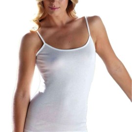 3 Canotte donna Gicipi in filo scozia a spalla stretta con profilo liscio