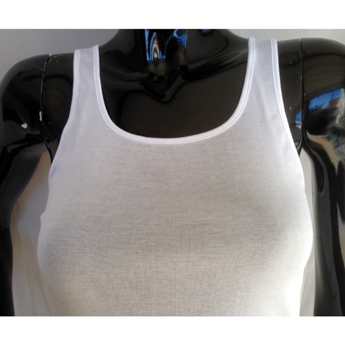 3 Canotte donna Gicipi in filo scozia a spalla larga con profilo liscio