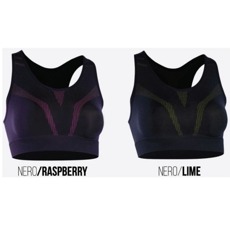 Top sportivo donna Jadea spalla larga senza cuciture con inserti
