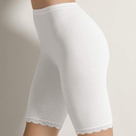 2 Slip da donna Cotonella in cotone elasticizzato con gamba e profili in pizzo