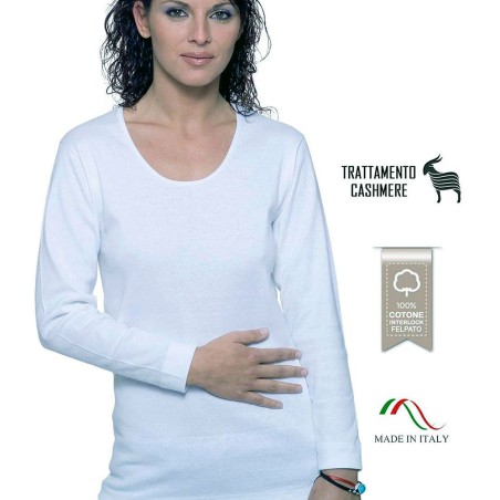 3 Maglie donna Leable manica lunga in caldo cotone con profilo raso