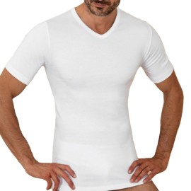 T-shirt uomo Club88 manica corta con scollo a V in caldo cotone felpato