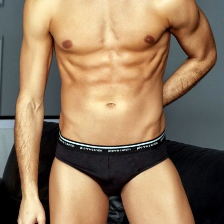 4 Slip uomo Pierre Cardin midi a vita bassa con elastico loggato