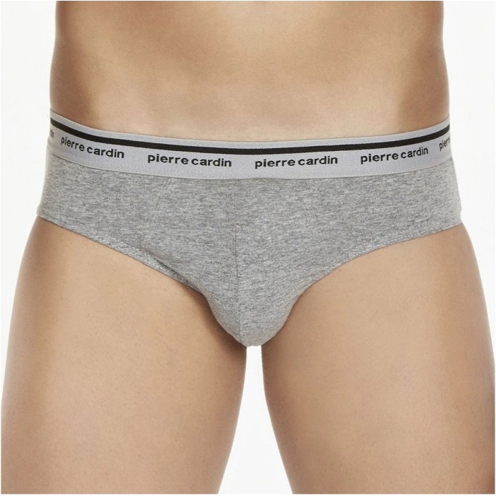 4 Slip uomo Pierre Cardin midi a vita bassa con elastico loggato
