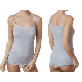 Canottiera donna Jadea spalla stretta in cotone elasticizzato