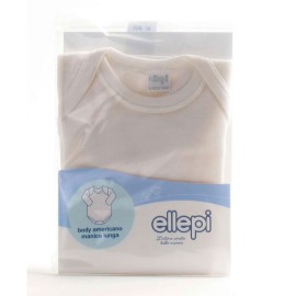 Body neonato bambino Ellepi manica lunga americano in lana e cotone 2