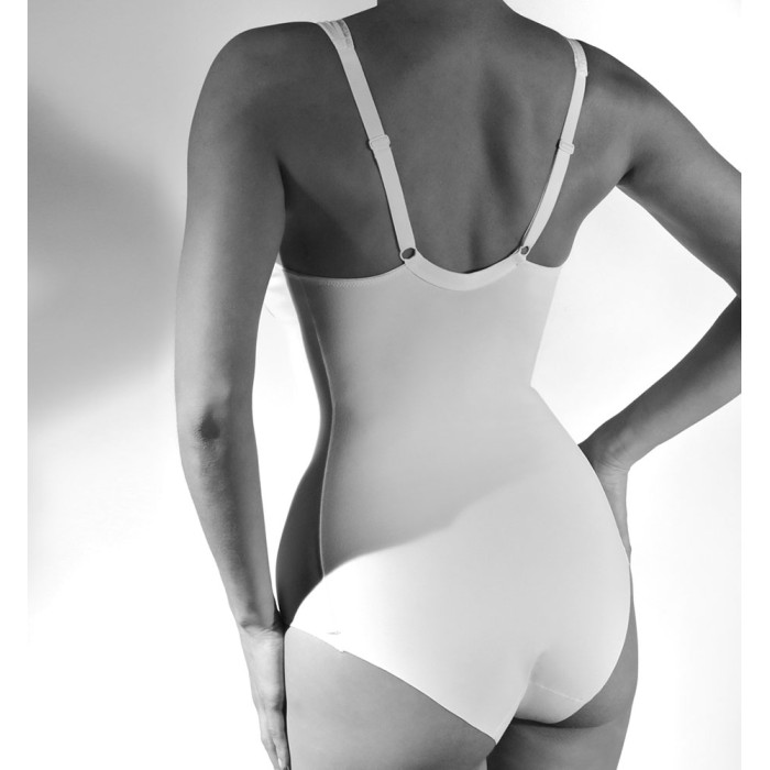 Body donna Gios modellante senza ferretto con scollo V a controllo medio