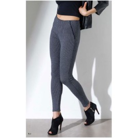 Leggings donna Jadea vita alta con taglio tasca in jacquard elasticizzato