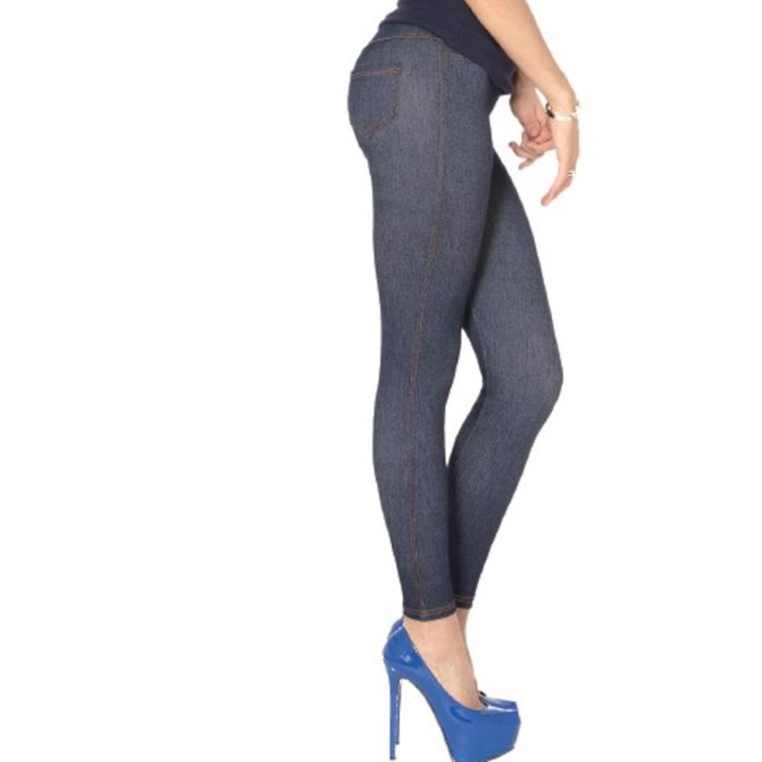 Leggings donna Gladys effetto jeans estivo in viscosa con tasche