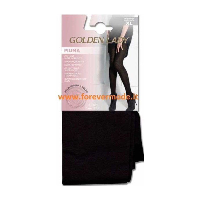 Collant donna Golden Lady Piuma morbido caldo e supercoprente