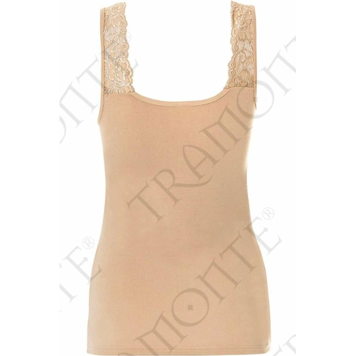 Canottiera donna Tramonte spalla larga in micro modal balza pizzo