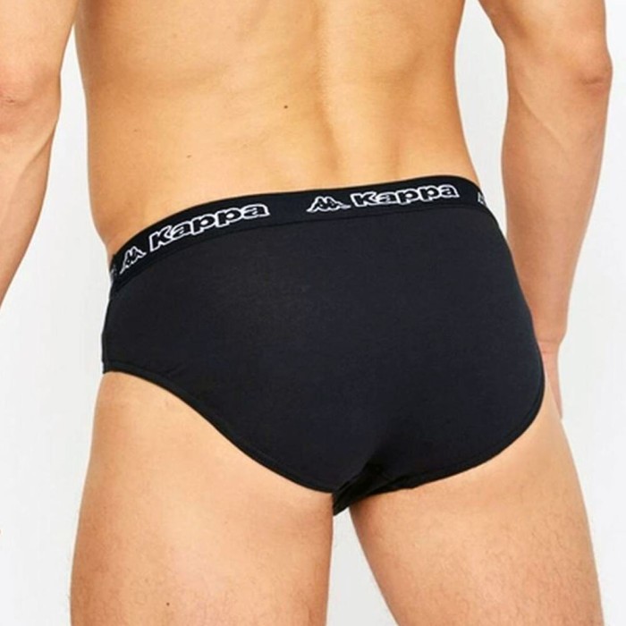3 Slip uomo Kappa in cotone Bi-elastico con elastico esterno loggato