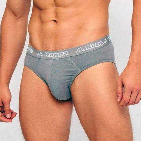 3 Slip uomo Kappa in cotone Bi-elastico con elastico esterno loggato