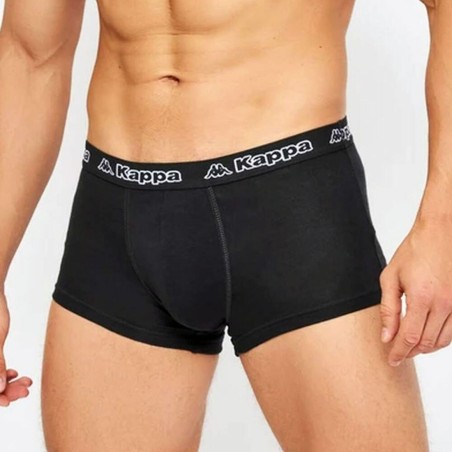 3 Boxer uomo Kappa in cotone bi-elasticizzato con elastico esterno loggato