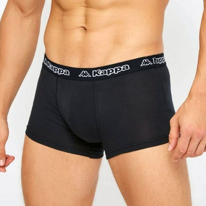 3 Boxer uomo Kappa in cotone bi-elasticizzato con elastico esterno loggato