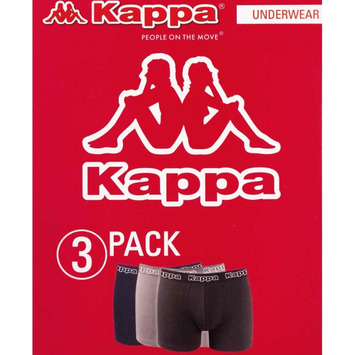 3 Boxer uomo Kappa in cotone bi-elasticizzato con elastico esterno loggato