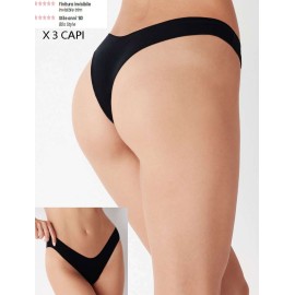 3 Brasiliane donna Cotonella a V in cotone elasticizzato con profili sottili