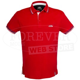 Polo uomo Baci Abbracci manica corta con logo frontale e profili rigati 2